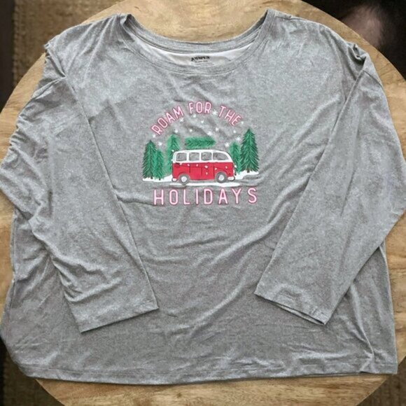 NEW 2Pc 2X 18W-20W Women's Soft VW Bus Christmas Pajamas w/ Pockets - Picture 4 of 6